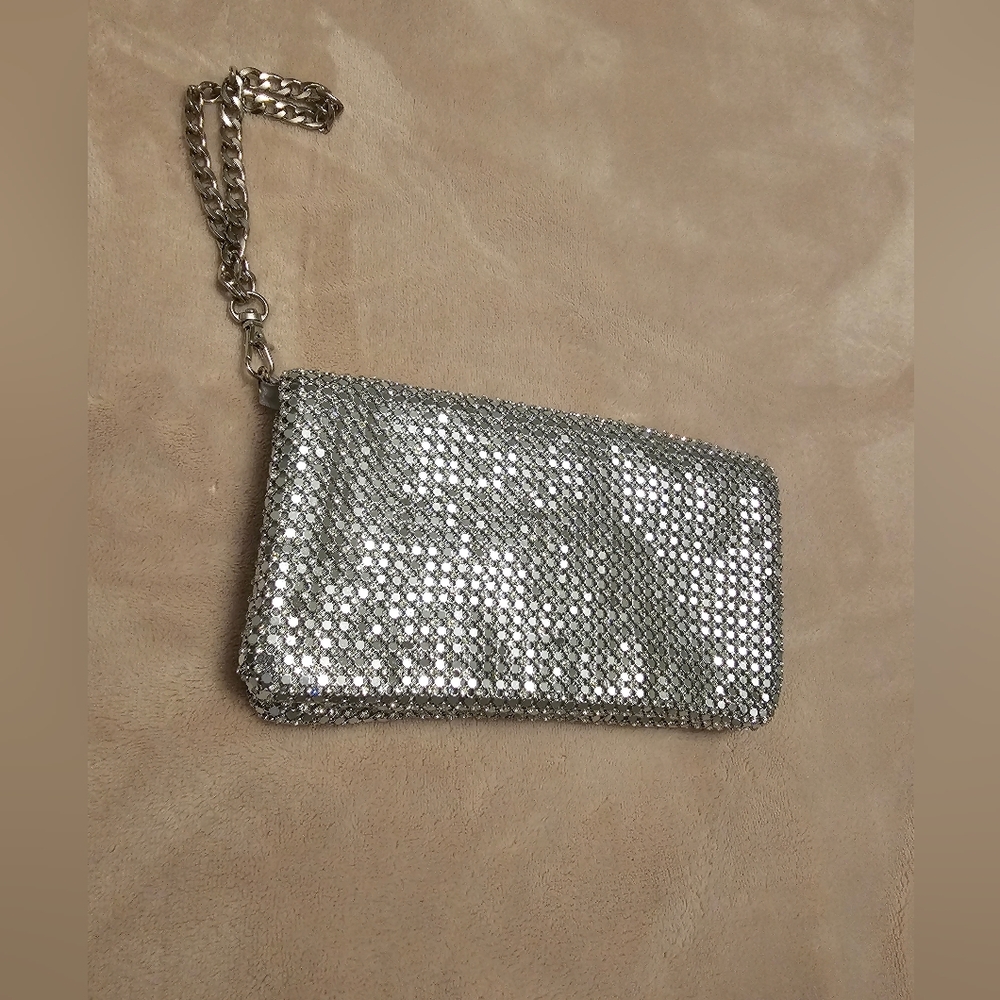 Nordstrom Silver Tones Mesh Clutch wristlet - Picture 6 of 14